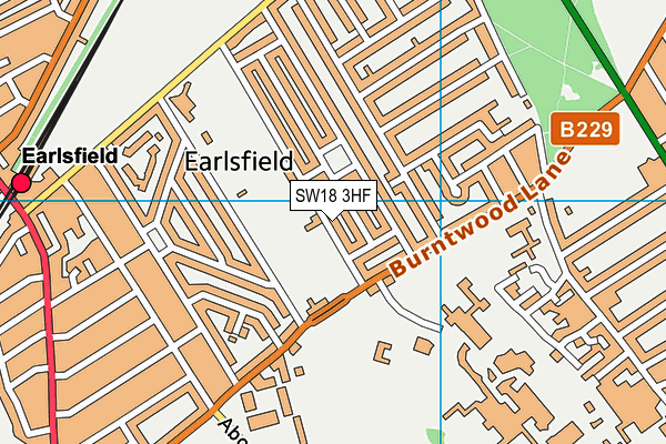 SW18 3HF map - OS VectorMap District (Ordnance Survey)