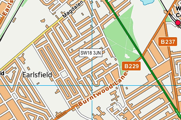 SW18 3JN map - OS VectorMap District (Ordnance Survey) SW18 3JN map - OS VectorMap District (Ordnance Survey)