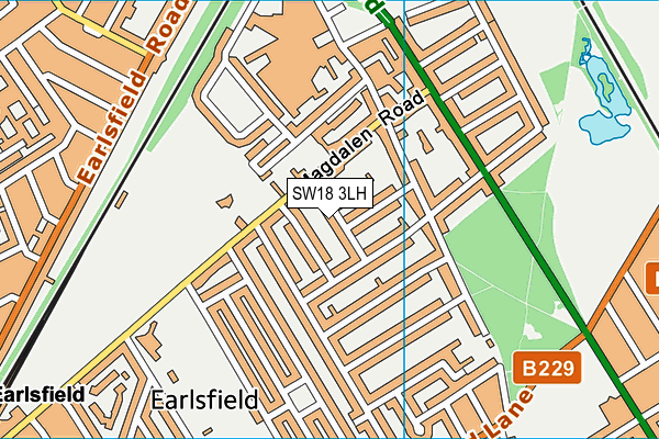 SW18 3LH map - OS VectorMap District (Ordnance Survey)