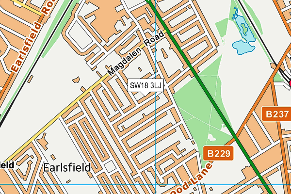 SW18 3LJ map - OS VectorMap District (Ordnance Survey) SW18 3LJ map - OS VectorMap District (Ordnance Survey)