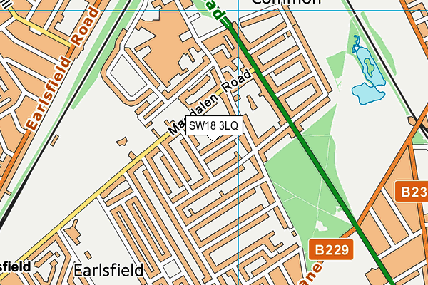 SW18 3LQ map - OS VectorMap District (Ordnance Survey) SW18 3LQ map - OS VectorMap District (Ordnance Survey)