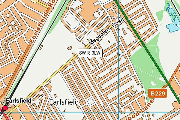 SW18 3LW map - OS VectorMap District (Ordnance Survey) SW18 3LW map - OS VectorMap District (Ordnance Survey)