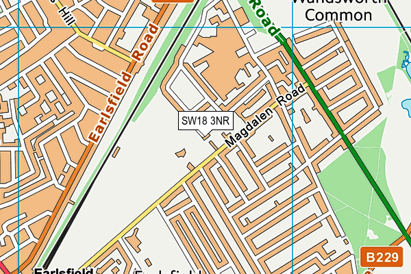 SW18 3NR map - OS VectorMap District (Ordnance Survey) SW18 3NR map - OS VectorMap District (Ordnance Survey)