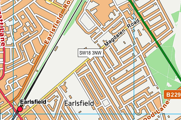 SW18 3NW map - OS VectorMap District (Ordnance Survey) SW18 3NW map - OS VectorMap District (Ordnance Survey)