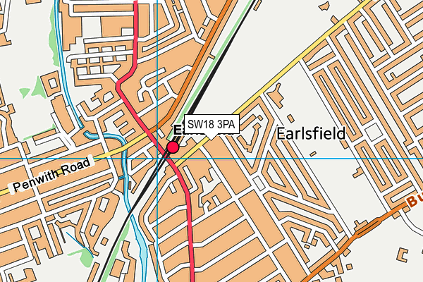 SW18 3PA map - OS VectorMap District (Ordnance Survey) SW18 3PA map - OS VectorMap District (Ordnance Survey)