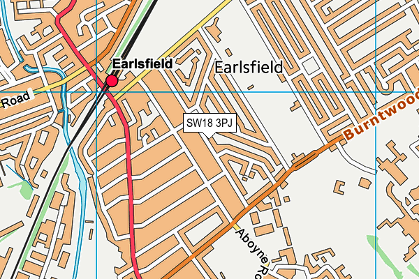 SW18 3PJ map - OS VectorMap District (Ordnance Survey)
