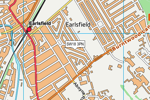 SW18 3PN map - OS VectorMap District (Ordnance Survey)