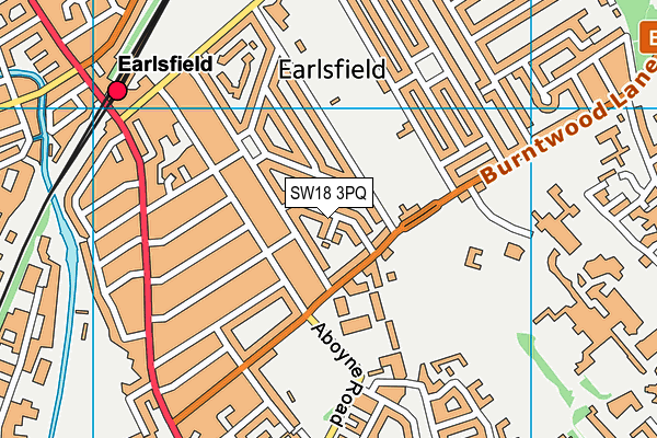 SW18 3PQ map - OS VectorMap District (Ordnance Survey) SW18 3PQ map - OS VectorMap District (Ordnance Survey)