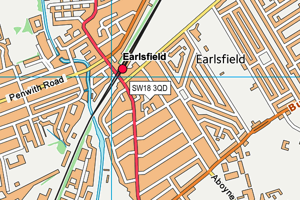 SW18 3QD map - OS VectorMap District (Ordnance Survey) SW18 3QD map - OS VectorMap District (Ordnance Survey)