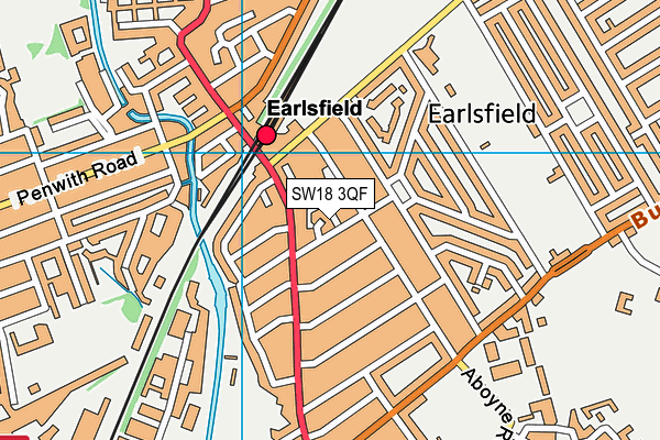 SW18 3QF map - OS VectorMap District (Ordnance Survey)