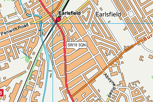 SW18 3QN map - OS VectorMap District (Ordnance Survey)
