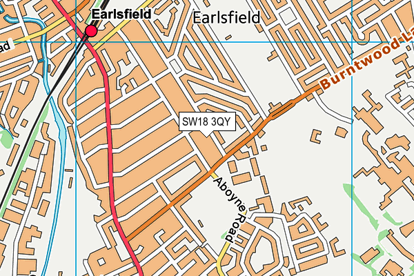 SW18 3QY map - OS VectorMap District (Ordnance Survey)