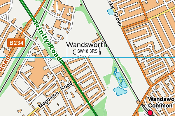SW18 3RS map - OS VectorMap District (Ordnance Survey) SW18 3RS map - OS VectorMap District (Ordnance Survey)