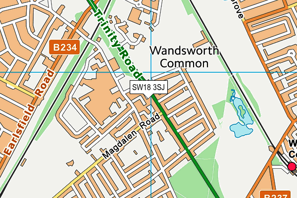 SW18 3SJ map - OS VectorMap District (Ordnance Survey) SW18 3SJ map - OS VectorMap District (Ordnance Survey)