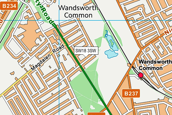 SW18 3SW map - OS VectorMap District (Ordnance Survey)