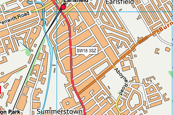 SW18 3SZ map - OS VectorMap District (Ordnance Survey)