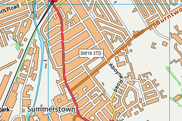 SW18 3TD map - OS VectorMap District (Ordnance Survey) SW18 3TD map - OS VectorMap District (Ordnance Survey)