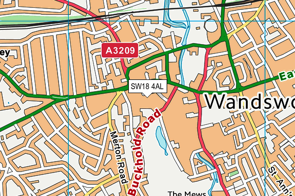 SW18 4AL map - OS VectorMap District (Ordnance Survey) SW18 4AL map - OS VectorMap District (Ordnance Survey)
