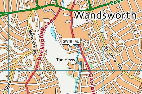 SW18 4AU map - OS VectorMap District (Ordnance Survey) SW18 4AU map - OS VectorMap District (Ordnance Survey)
