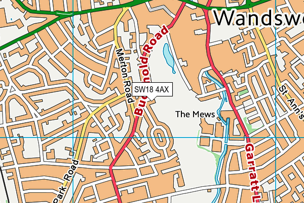 SW18 4AX map - OS VectorMap District (Ordnance Survey) SW18 4AX map - OS VectorMap District (Ordnance Survey)