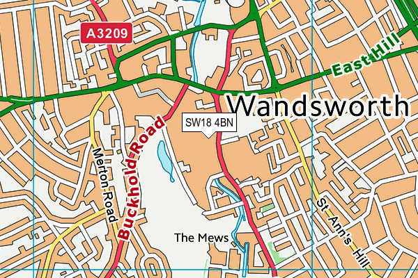 SW18 4BN map - OS VectorMap District (Ordnance Survey) SW18 4BN map - OS VectorMap District (Ordnance Survey)