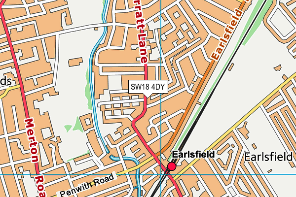 SW18 4DY map - OS VectorMap District (Ordnance Survey)