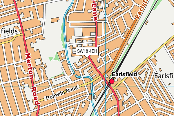 SW18 4EH map - OS VectorMap District (Ordnance Survey)