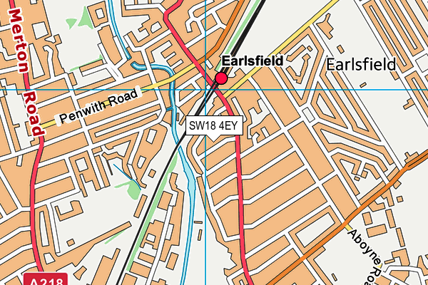 SW18 4EY map - OS VectorMap District (Ordnance Survey)