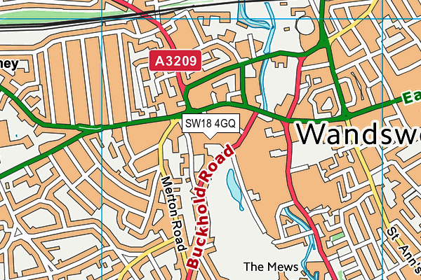 SW18 4GQ map - OS VectorMap District (Ordnance Survey) SW18 4GQ map - OS VectorMap District (Ordnance Survey)