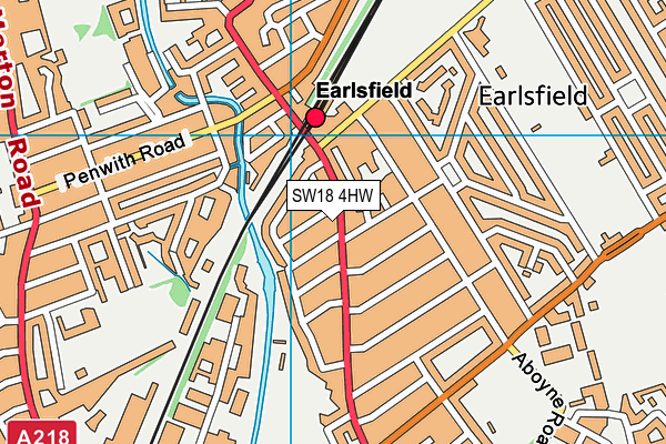 SW18 4HW map - OS VectorMap District (Ordnance Survey)