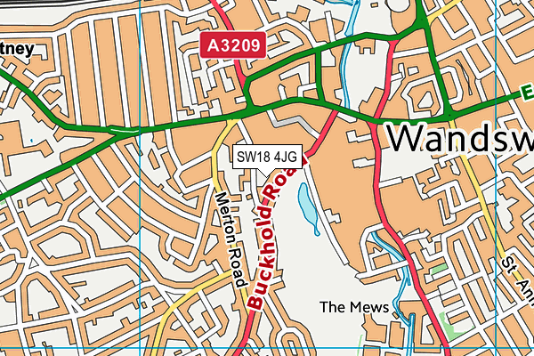 SW18 4JG map - OS VectorMap District (Ordnance Survey) SW18 4JG map - OS VectorMap District (Ordnance Survey)