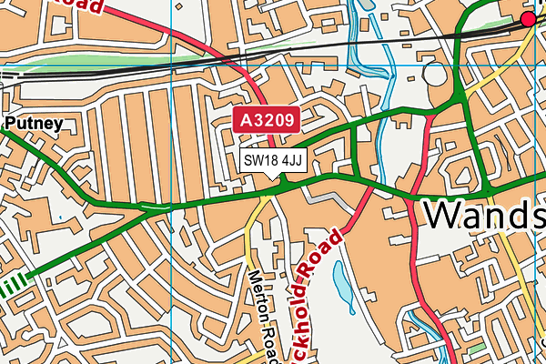 SW18 4JJ map - OS VectorMap District (Ordnance Survey) SW18 4JJ map - OS VectorMap District (Ordnance Survey)