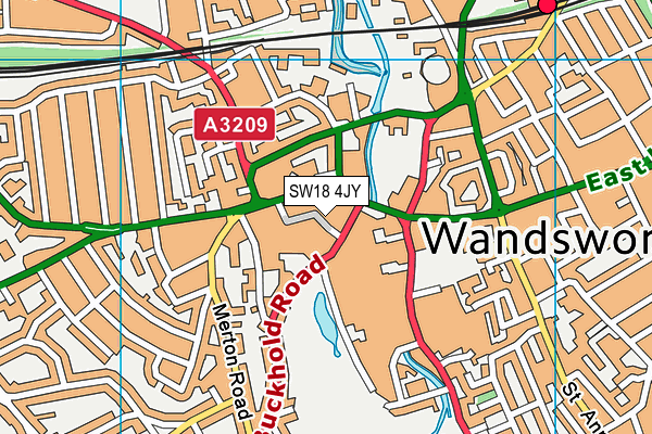 SW18 4JY map - OS VectorMap District (Ordnance Survey) SW18 4JY map - OS VectorMap District (Ordnance Survey)