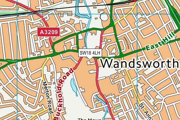 SW18 4LH map - OS VectorMap District (Ordnance Survey) SW18 4LH map - OS VectorMap District (Ordnance Survey)