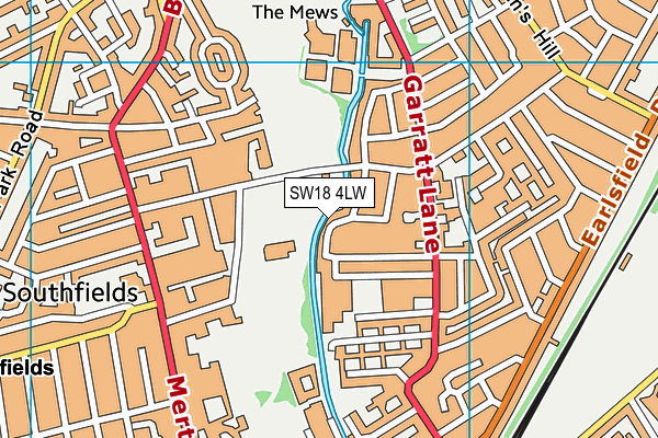 SW18 4LW map - OS VectorMap District (Ordnance Survey) SW18 4LW map - OS VectorMap District (Ordnance Survey)