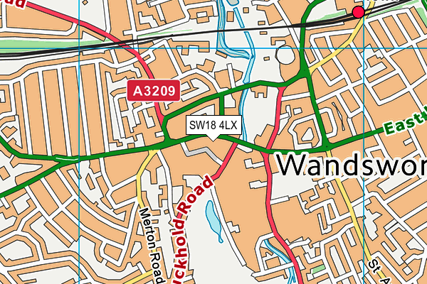 SW18 4LX map - OS VectorMap District (Ordnance Survey) SW18 4LX map - OS VectorMap District (Ordnance Survey)