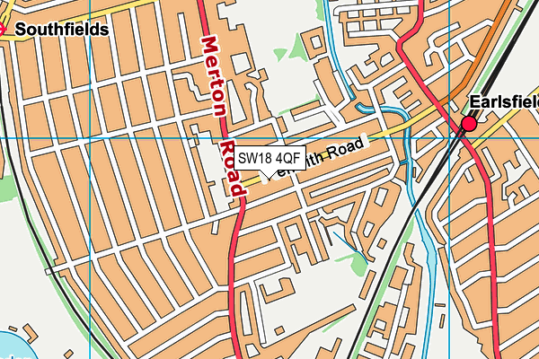 SW18 4QF map - OS VectorMap District (Ordnance Survey)