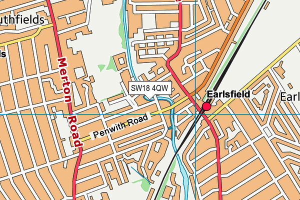SW18 4QW map - OS VectorMap District (Ordnance Survey) SW18 4QW map - OS VectorMap District (Ordnance Survey)