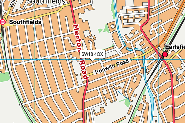 SW18 4QX map - OS VectorMap District (Ordnance Survey) SW18 4QX map - OS VectorMap District (Ordnance Survey)