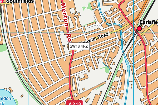 SW18 4RZ map - OS VectorMap District (Ordnance Survey) SW18 4RZ map - OS VectorMap District (Ordnance Survey)