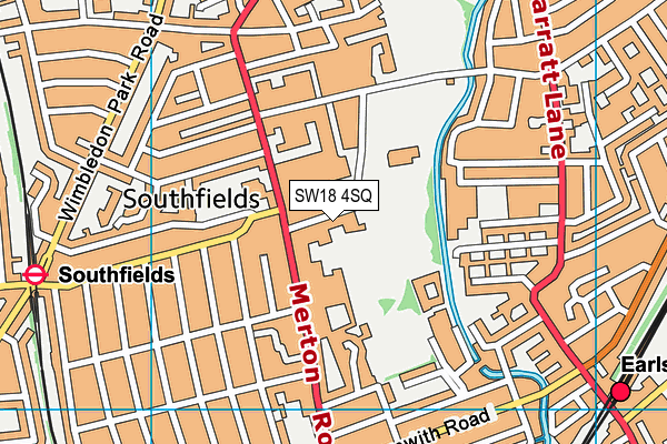 SW18 4SQ map - OS VectorMap District (Ordnance Survey)