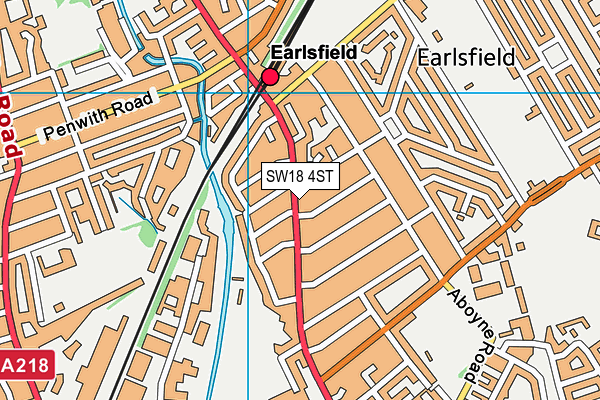 SW18 4ST map - OS VectorMap District (Ordnance Survey)