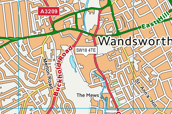 SW18 4TE map - OS VectorMap District (Ordnance Survey) SW18 4TE map - OS VectorMap District (Ordnance Survey)