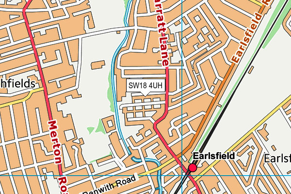 SW18 4UH map - OS VectorMap District (Ordnance Survey)