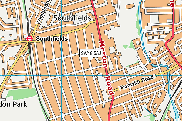 SW18 5AJ map - OS VectorMap District (Ordnance Survey)