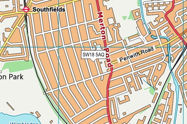 SW18 5AQ map - OS VectorMap District (Ordnance Survey) SW18 5AQ map - OS VectorMap District (Ordnance Survey)