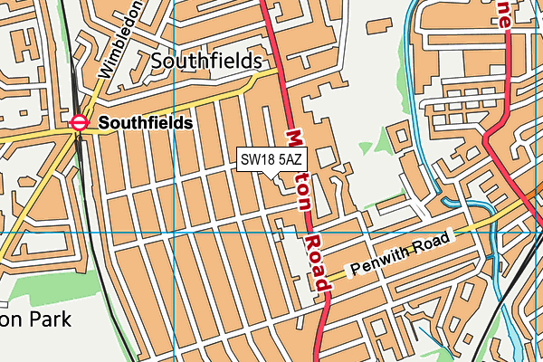 SW18 5AZ map - OS VectorMap District (Ordnance Survey) SW18 5AZ map - OS VectorMap District (Ordnance Survey)