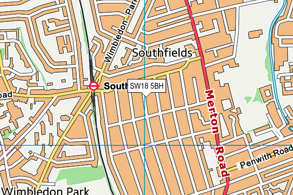 SW18 5BH map - OS VectorMap District (Ordnance Survey) SW18 5BH map - OS VectorMap District (Ordnance Survey)