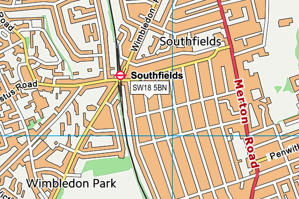 SW18 5BN map - OS VectorMap District (Ordnance Survey) SW18 5BN map - OS VectorMap District (Ordnance Survey)
