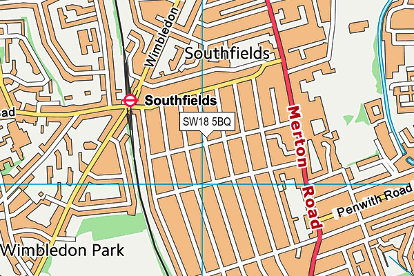 SW18 5BQ map - OS VectorMap District (Ordnance Survey) SW18 5BQ map - OS VectorMap District (Ordnance Survey)